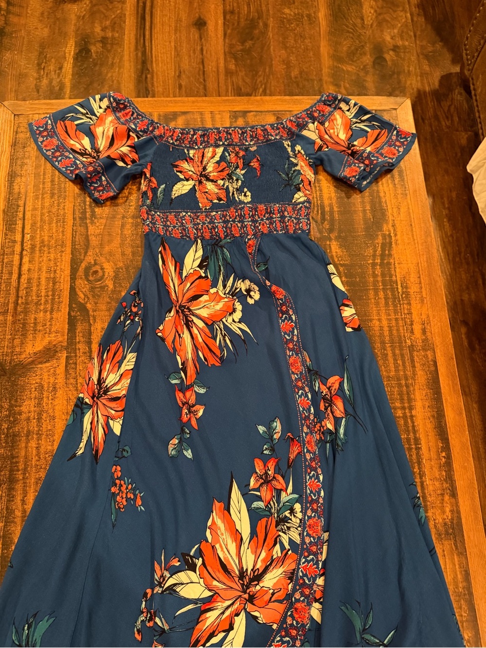 Jealous Tomato Navy Maxi Dress with Orange Floral Print